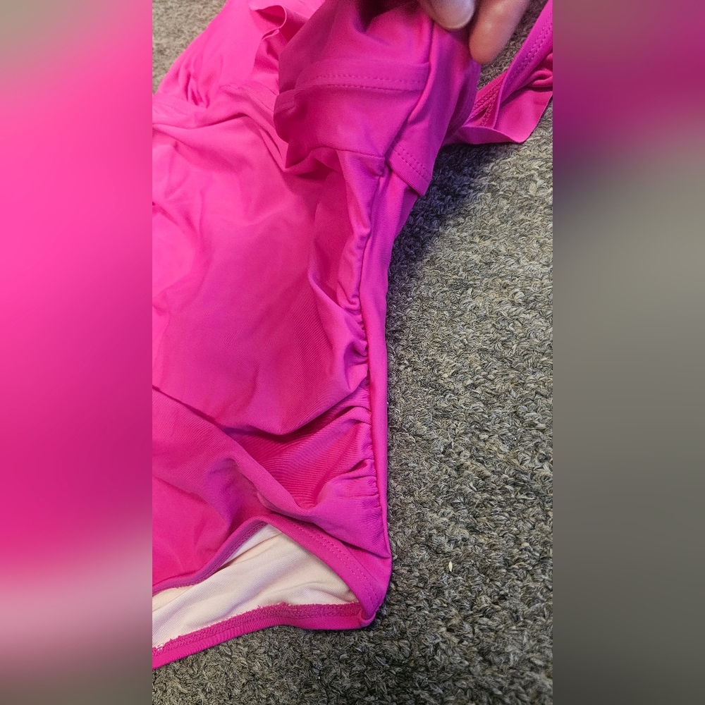 Pink Ruffled One-Piece Swimsuit... - Picture 4 of 5